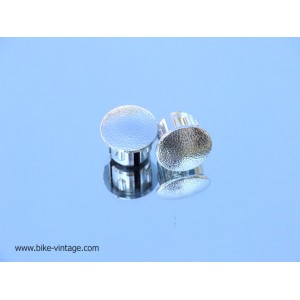 PAIR OF VINTAGE HANDLEBAR PLUGS silver