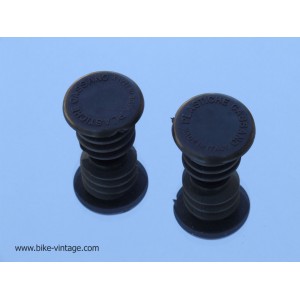 PAIR OF VINTAGE HANDLEBAR PLUGS plastishe Cassano Black