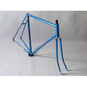 VINTAGE frame and fork CILO HT TUBES blue color Swiss made